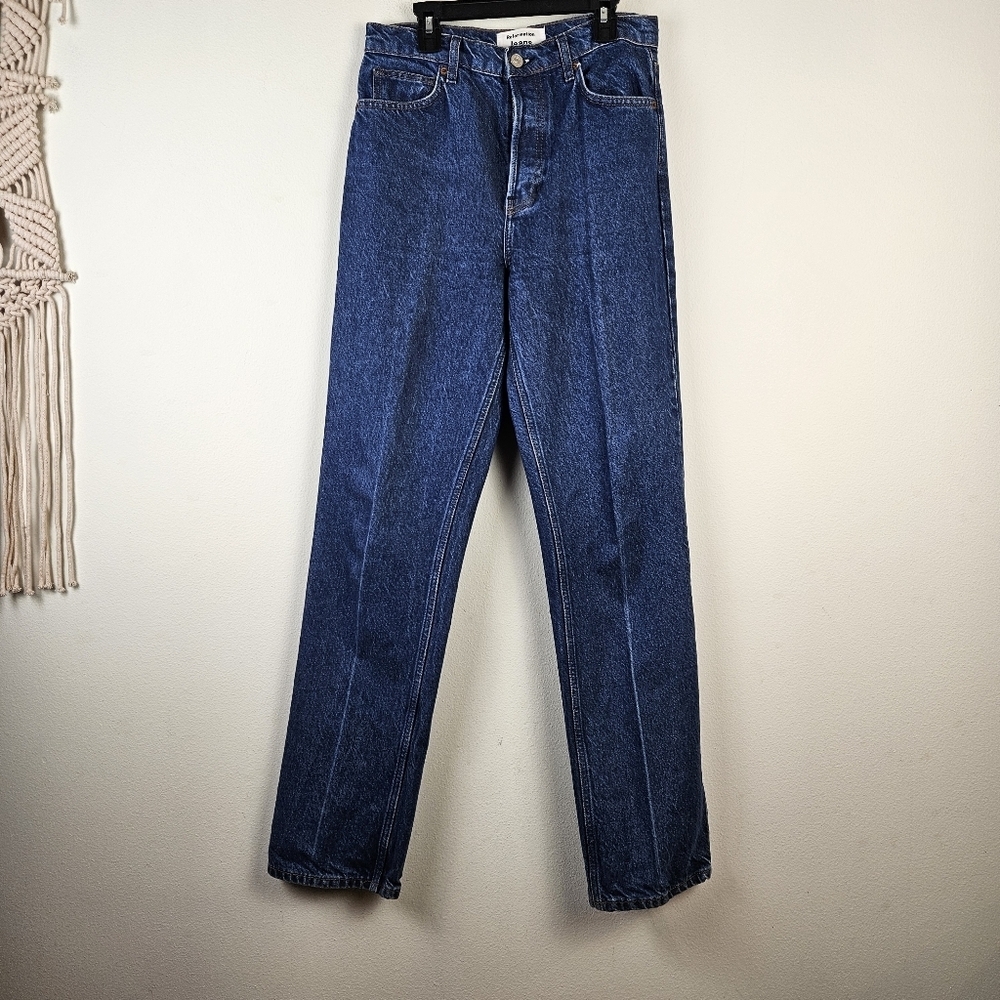 Reformation Cynthia High Rise Straight Long Jeans, Color: Cesme, Size: 29